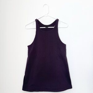 Theory Adisa Hip Length Racerback Tank Top in Purple Large